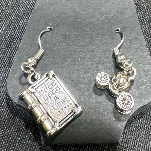 Handmade Silver Storybook and Carriage Earrings
